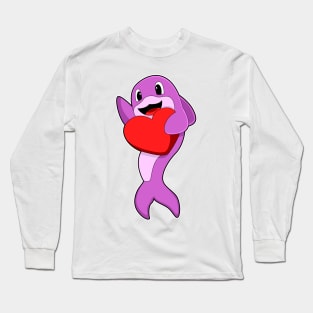 Dolphin with Heart Long Sleeve T-Shirt